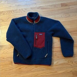 Patagonia Retro Blue and Maroon Fleece Jacket